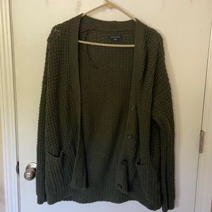 America Eagle W olive green knitted cardigan